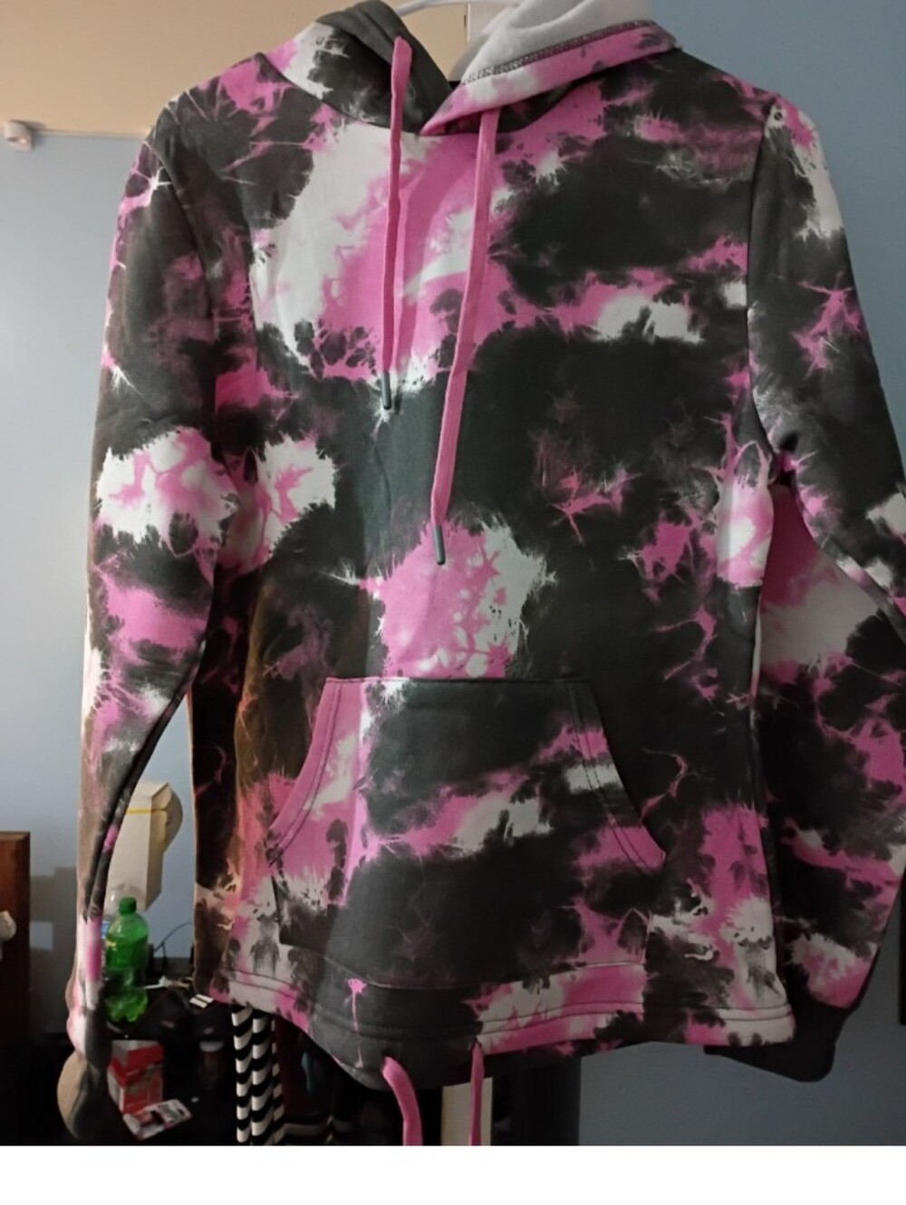 Tie-Dye Pink & Black Hoodie Sweater